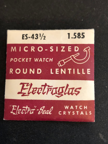 Electro-Seal ES-43½ Pocket Watch Crystal 40.3mm (1.585“) - New