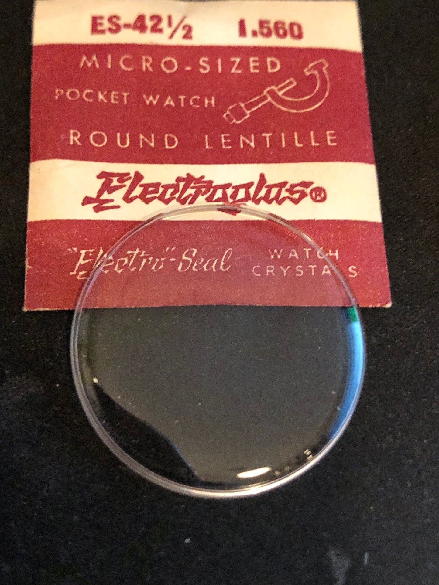 Electro-Seal ES-42½ Pocket Watch Crystal 39.6mm (1.560“) - New