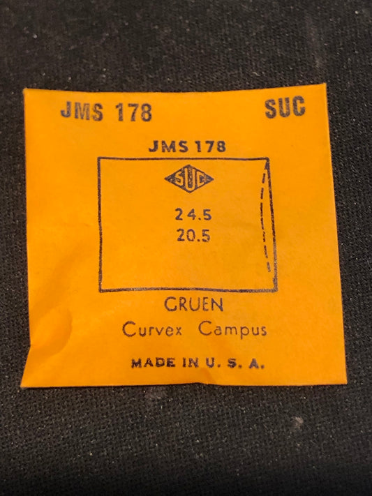 SUC Fancy Crystal JMS 178 for GRUEN Curvex Campus - 24.5 x 20.5mm - New
