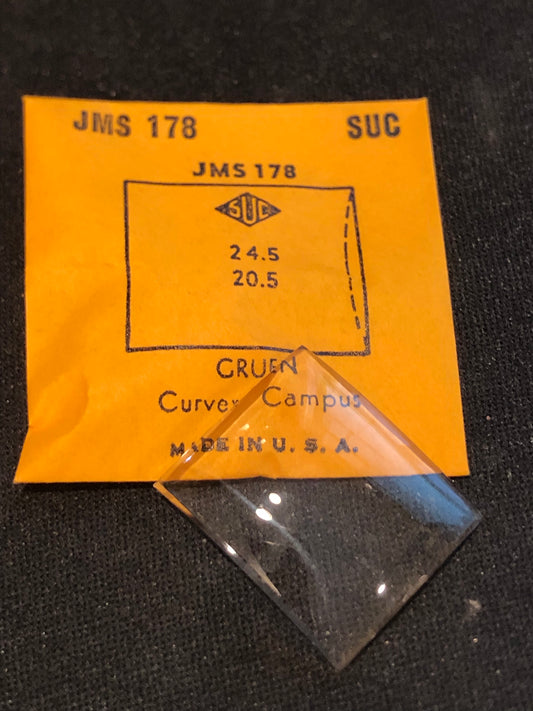 SUC Fancy Crystal JMS 178 for GRUEN Curvex Campus - 24.5 x 20.5mm - New