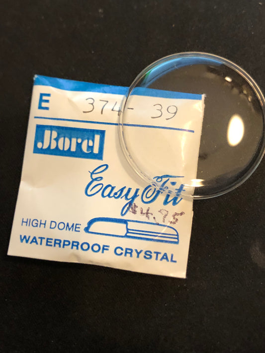 Borel E374 - 39 Easy Fit 37.4mm Acrylic High Dome Waterproof Watch Crystal - New