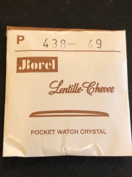 Borel P 438 - 49 Lentille - Chevee 43.8mm Acrylic Pocket Watch Crystal - New