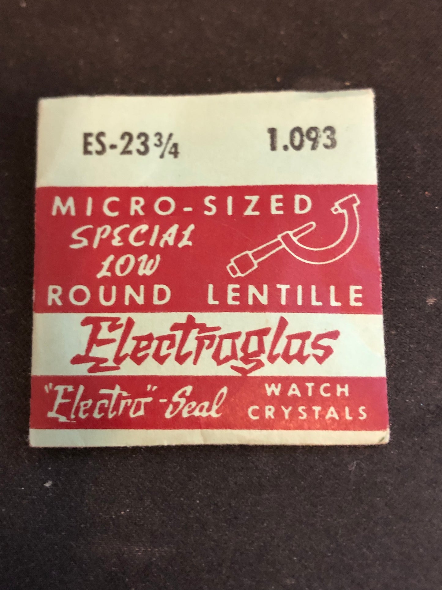 Electro-Seal ES-23¾ Pocket Watch Crystal 27.7mm (1.093") - New