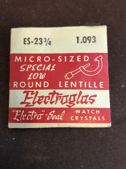 Electro-Seal ES-23¾ Pocket Watch Crystal 27.7mm (1.093") - New