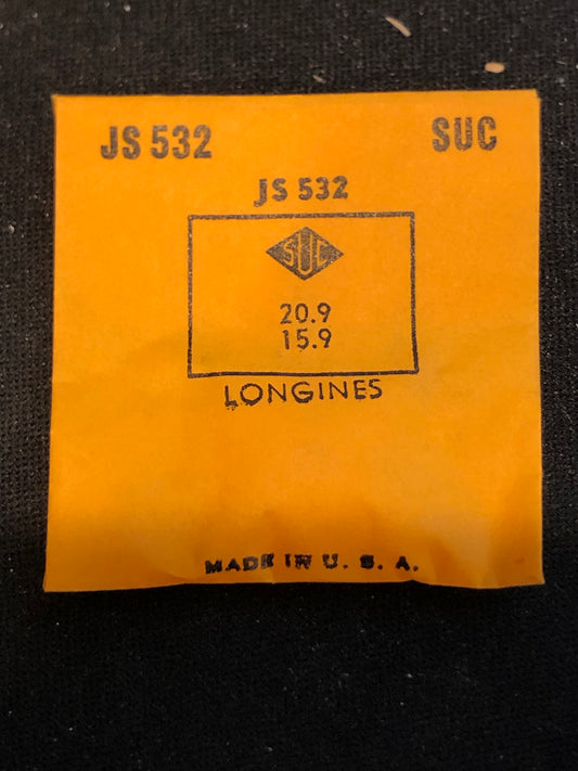 SUC Fancy Crystal JS 532 for Longines Wrist Watch - 20.9 x 15.9 mm - New