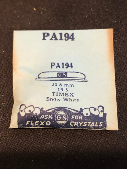 GS PA194 Round Watch Crystal 20.8mm / 19.5mm for TIMEX Snow White Wrist - New