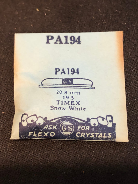 GS PA194 Round Watch Crystal 20.8mm / 19.5mm for TIMEX Snow White Wrist - New