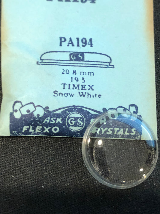 GS PA194 Round Watch Crystal 20.8mm / 19.5mm for TIMEX Snow White Wrist - New