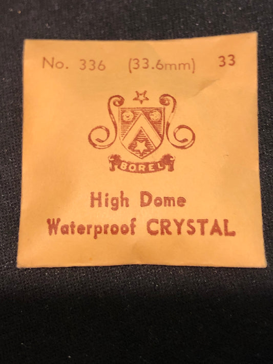 Borel #336 / 33 Waterproof Wrist Watch Crystal 33.6mm - New