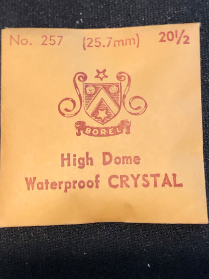 Borel #257 / 20½ Waterproof Wrist Watch Crystal 25.7mm - New