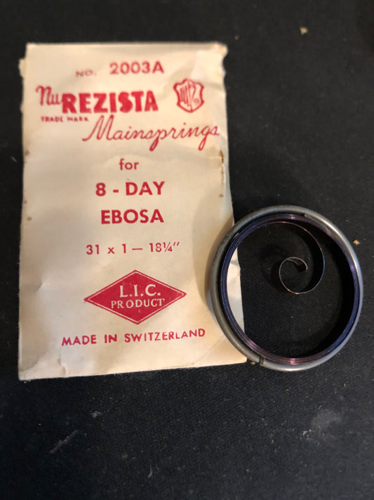 NuREZISTA Mainspring #2003A for Ebosa 8-Day Movement - Steel