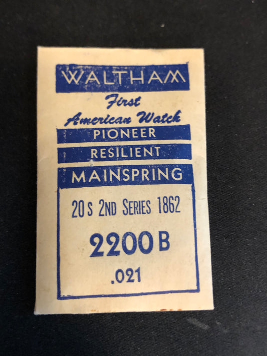 Waltham Factory Mainspring for 20s Model 1862 No. 2200B - Steel