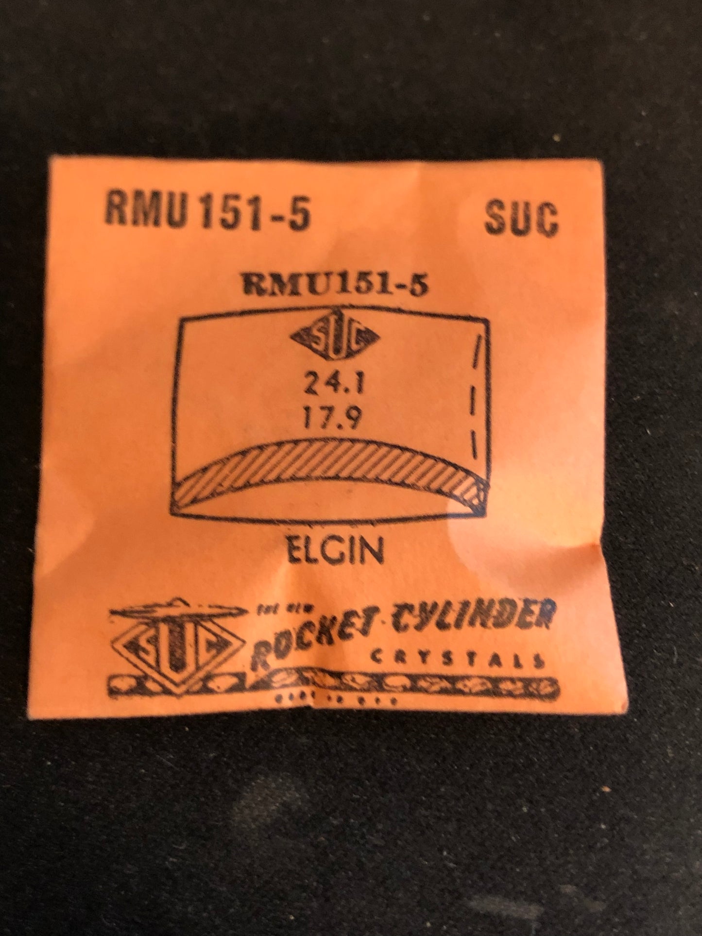 SUC Rocket Crystal RMU 151-5 for ELGIN - 24.1 x 17.9mm - New