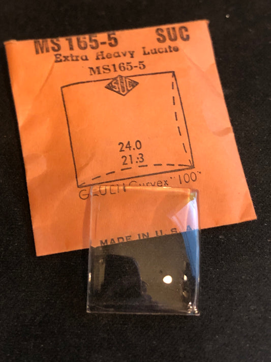 SUC Fancy Lucite Crystal MS 165-5 for GRUEN Curvex 100 - 24.0 x 21.3mm - New