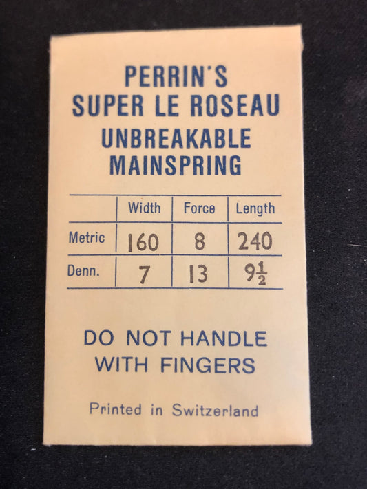H. & W. Perrin Co. Mainspring for AS 970, 1003, 1030, 1171, 1254, 1354 - Alloy