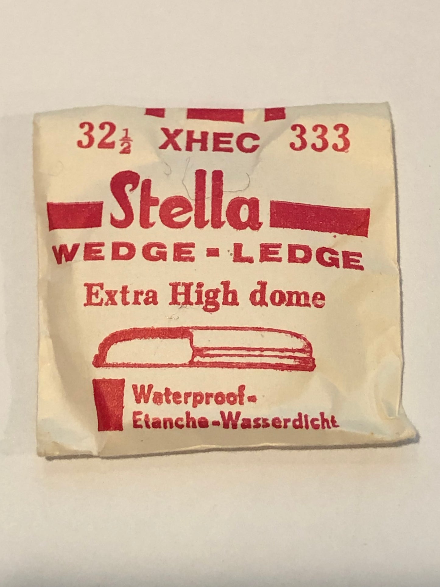 Stella XHEC 333 - 32½ Wedge-Ledge Extra High Dome Waterproof Crystal 33.3mm - New