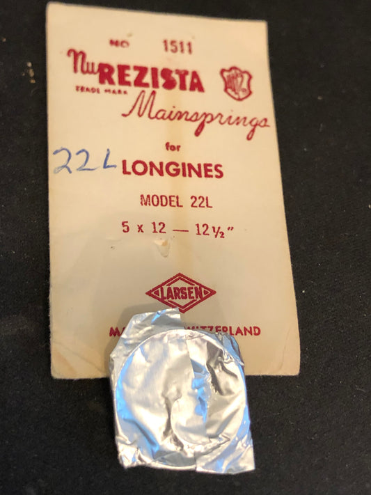 NuREZISTA Mainspring #1511 for Longines caliber 22L - Steel