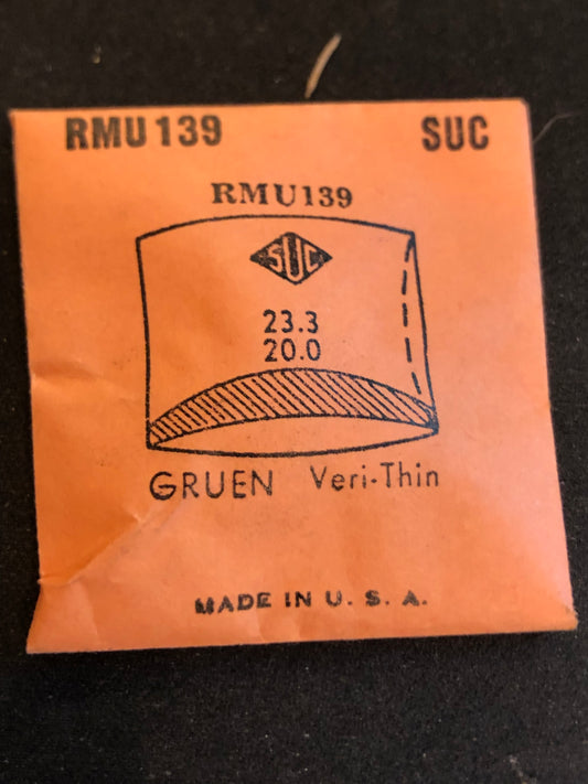 SUC Rocket Crystal RMU 139 for GRUEN Veri-Thin - 23.3 x 20.0mm - New