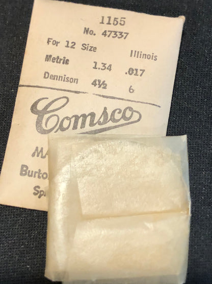 Comsco Mainspring #1155 for Illinois 12s Factory No. 47337 - Steel