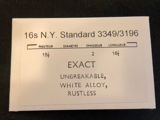 N.Y. Standard 16s Mainspring No. 3349 / 3196 (EXACT) - Alloy