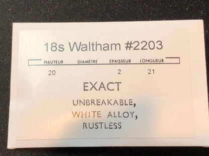 Waltham Mainspring for 18s No. 2203 (EXACT) - Alloy