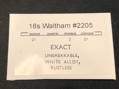 Waltham Mainspring for 18s No. 2205 (EXACT) - Alloy