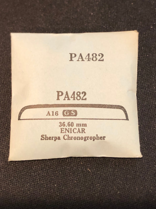 GS PA482 Watch Crystal 36.60mm for ENICAR Sherpa Chronograph - New