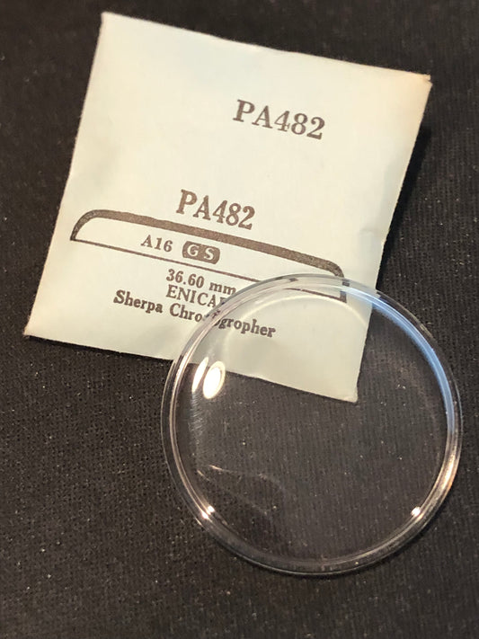 GS PA482 Watch Crystal 36.60mm for ENICAR Sherpa Chronograph - New