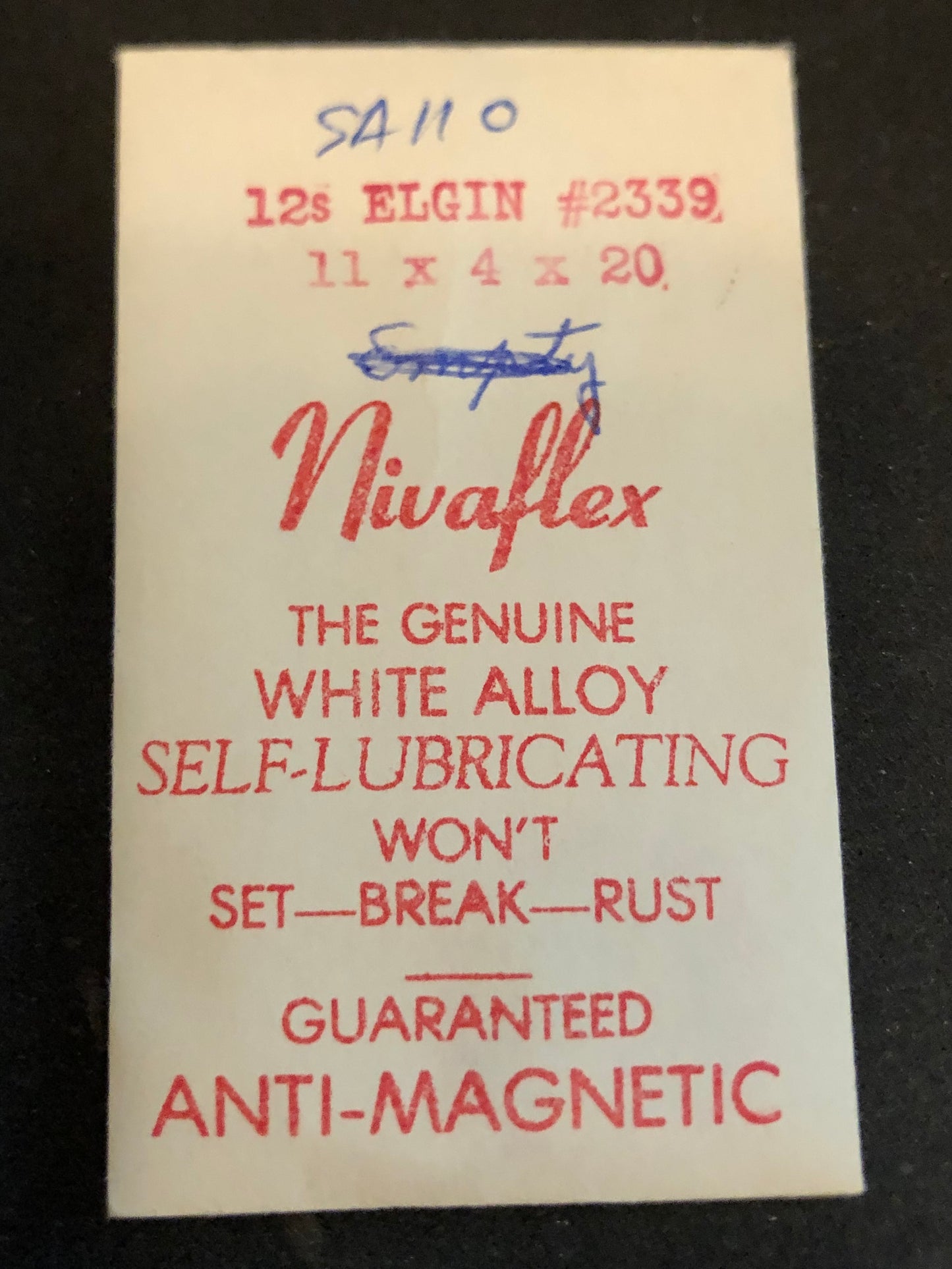 Nivaflex Mainspring for 12s Elgin No. 2339 - Alloy