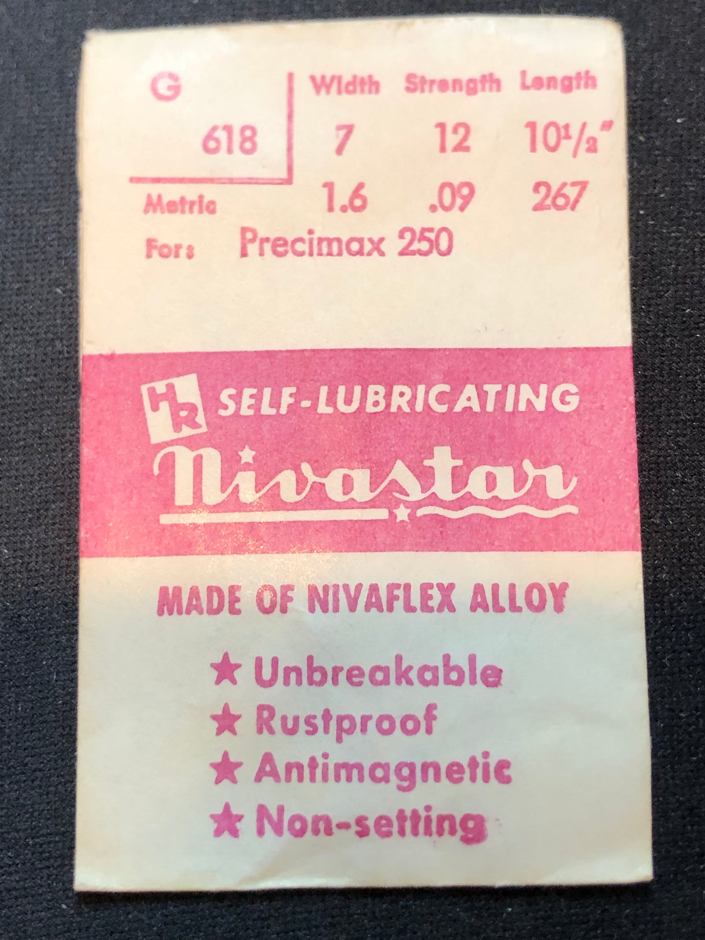 HR Nivastar Mainspring G618 for Precimax caliber 250 - Alloy