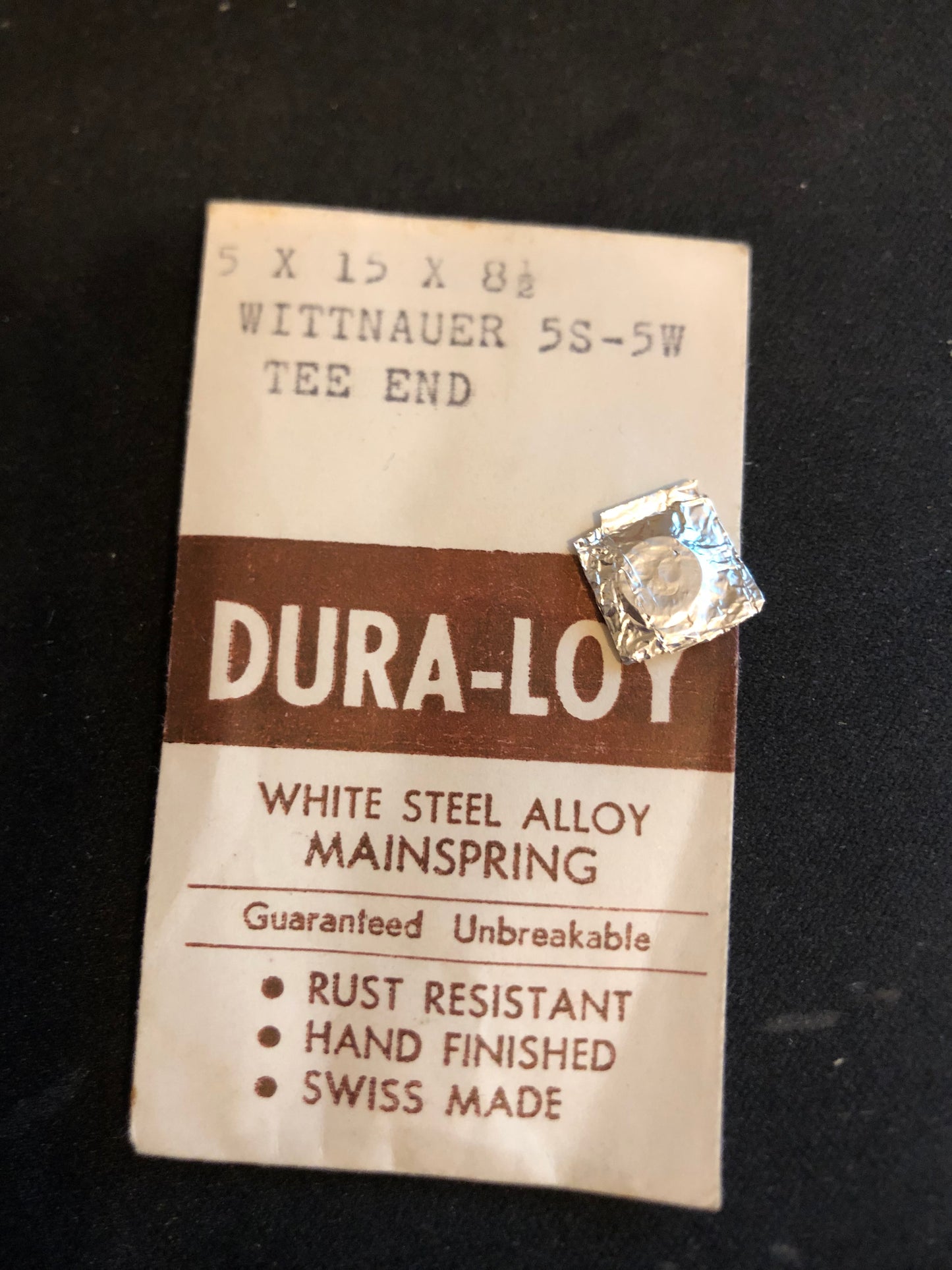 Geneva Watch Material DURA-LOY Mainspring for Wittnauer 5S, 5W - Alloy