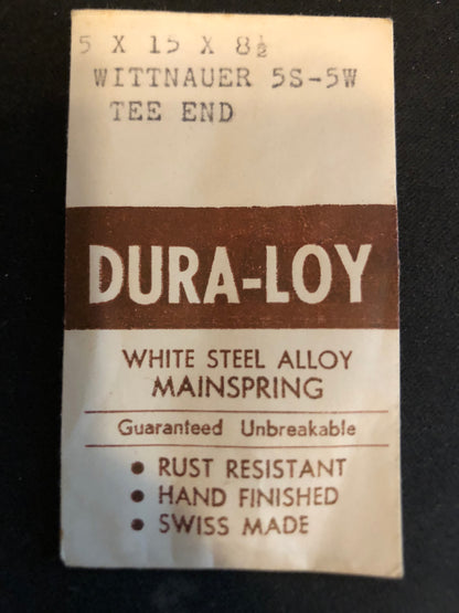 Geneva Watch Material DURA-LOY Mainspring for Wittnauer 5S, 5W - Alloy