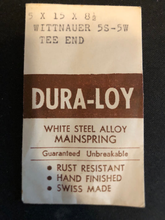 Geneva Watch Material DURA-LOY Mainspring for Wittnauer 5S, 5W - Alloy