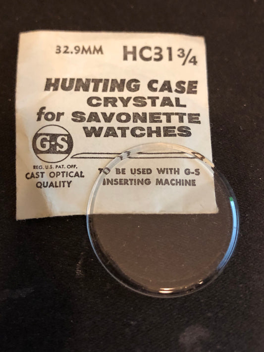 GS HC 31¾ Hunting Case Pocket Watch Crystal 32.9mm - New