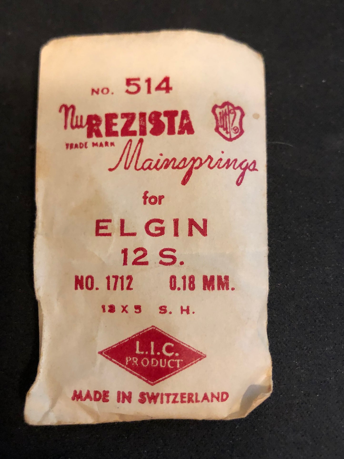 NuRezista Mainspring #514 for Elgin 12s Factory No. 1712 - Steel