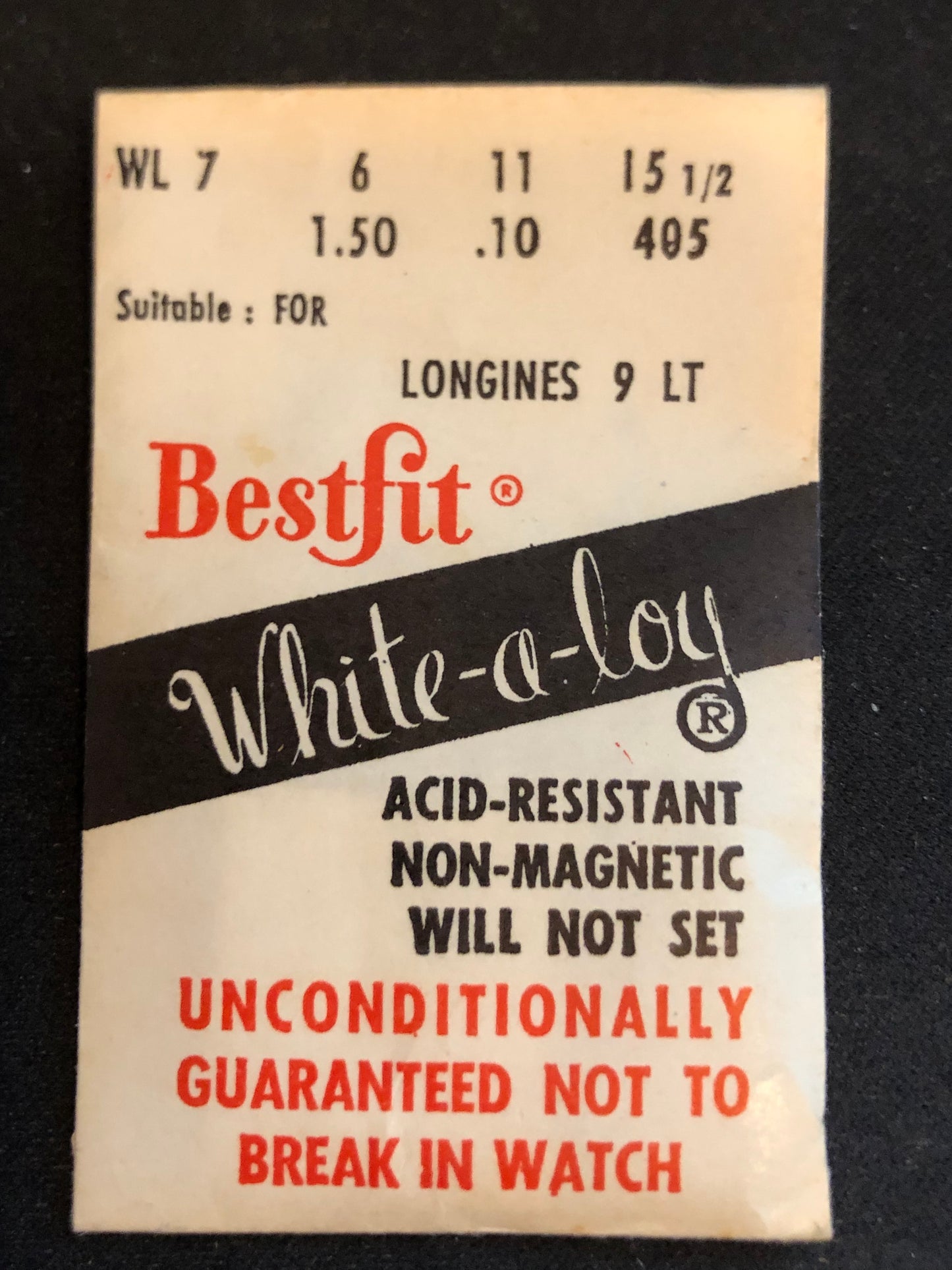 BESTFIT Mainspring WL7 for Longines caliber 9 LT, 25.17ABC - Alloy