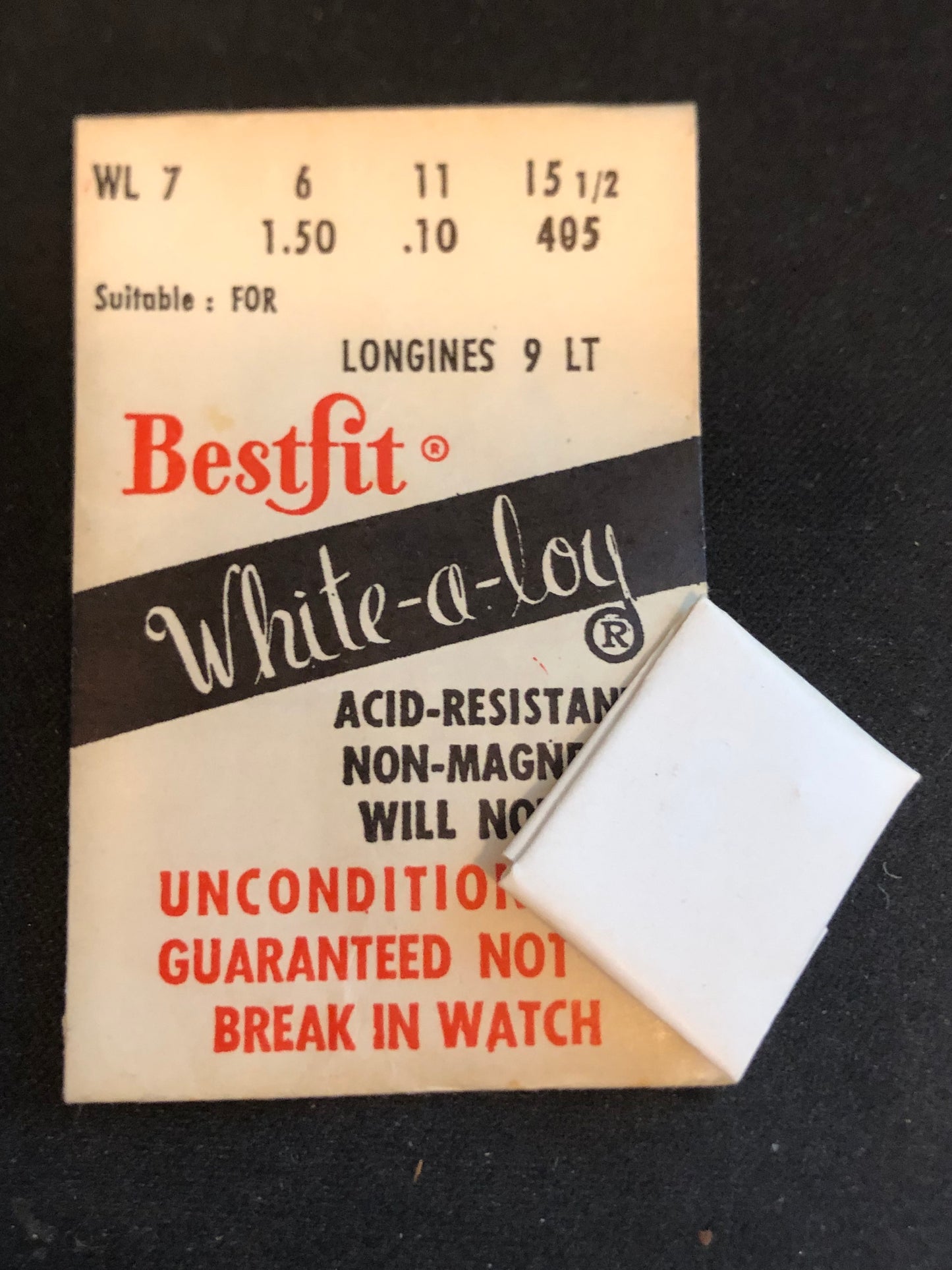 BESTFIT Mainspring WL7 for Longines caliber 9 LT, 25.17ABC - Alloy