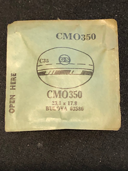 GS Fancy Crystal CMO350 for BULOVA case# 63586 - 23.1 x 17.8 mm - New