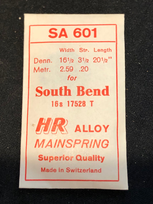 HR Mainspring SA601 for South Bend 16s No. 17528 - Alloy