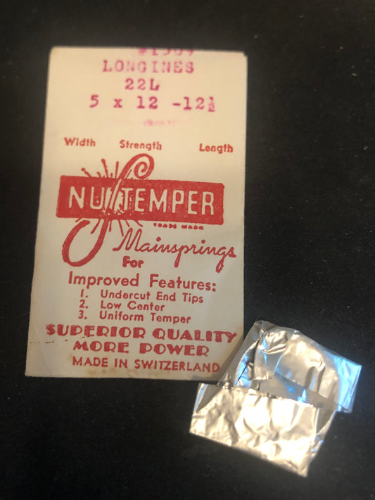 NuTemper Mainspring #1509 for Longines caliber 22L - Steel