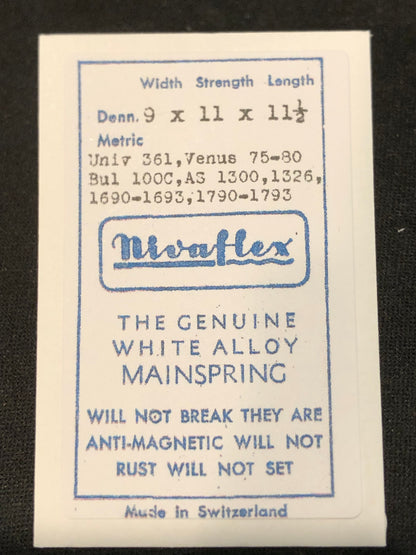 Nivaflex Mainspring for Universal 361, AS 1300, 1326, 1690 - 1693, Bulova 10OC - Alloy