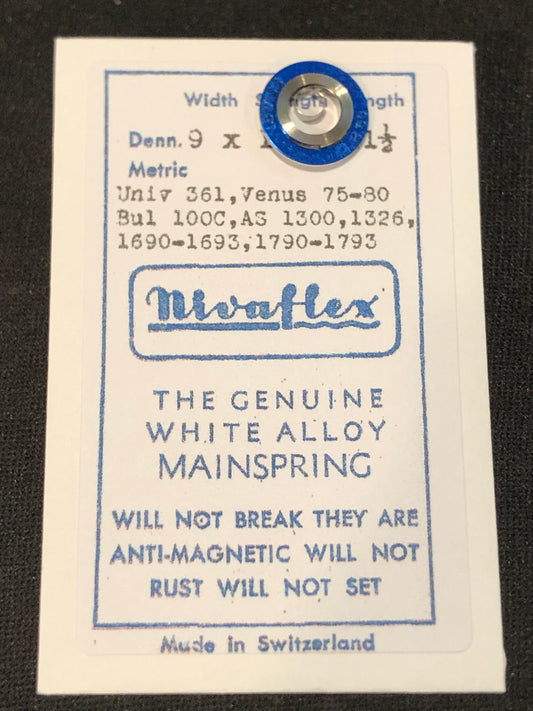 Nivaflex Mainspring for Universal 361, AS 1300, 1326, 1690 - 1693, Bulova 10OC - Alloy