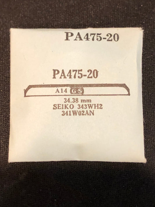 GS PA475-20 Watch Crystal 34.38mm for Seiko case #321W02AN, 343WH2 - New