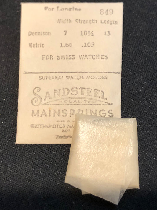 Sandsteel Mainspring #849 for Longines caliber 9.32 - Steel