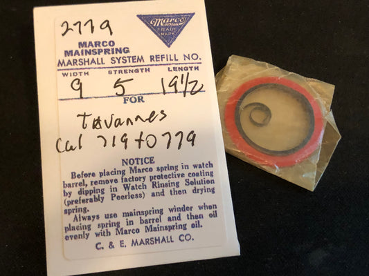 Marco Mainspring #2779 for Tavannes caliber 719 to 779 - Steel