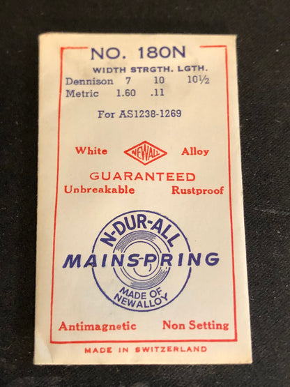 Newall Unbreakable Mainspring 180N for AS caliber 1238 - 1269 - Alloy