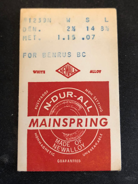 NEWALL Mainspring #1239N for Benrus BC - Alloy