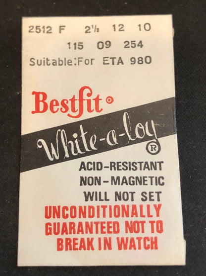 BESTFIT Mainspring 2512F for ETA caliber 980 - Alloy