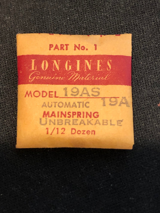 Longines Factory Mainspring for caliber 19A & 19AS - Alloy
