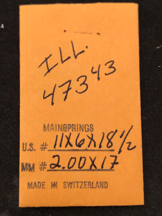 Alloy Mainspring for 12s Illinois No. 47343